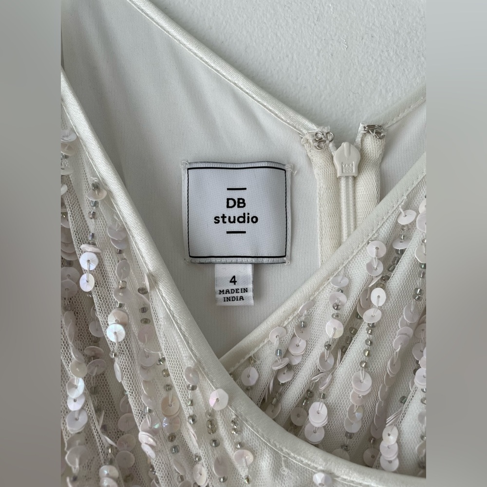 David’s Bridal Sequin Spaghetti Strap Blouson Jum… - image 3